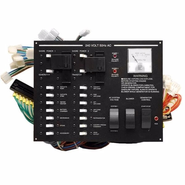 Larson Boat AC Breaker Panel - 10 X 12 3/4 Inch Black 240V 50Hz
