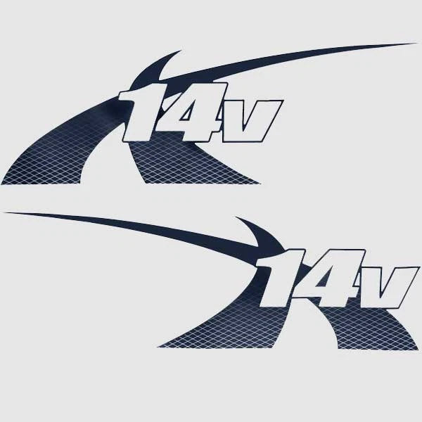 MasterCraft Boat Hull Decals 7501429 - X14v Blue Stickers (set of 2)