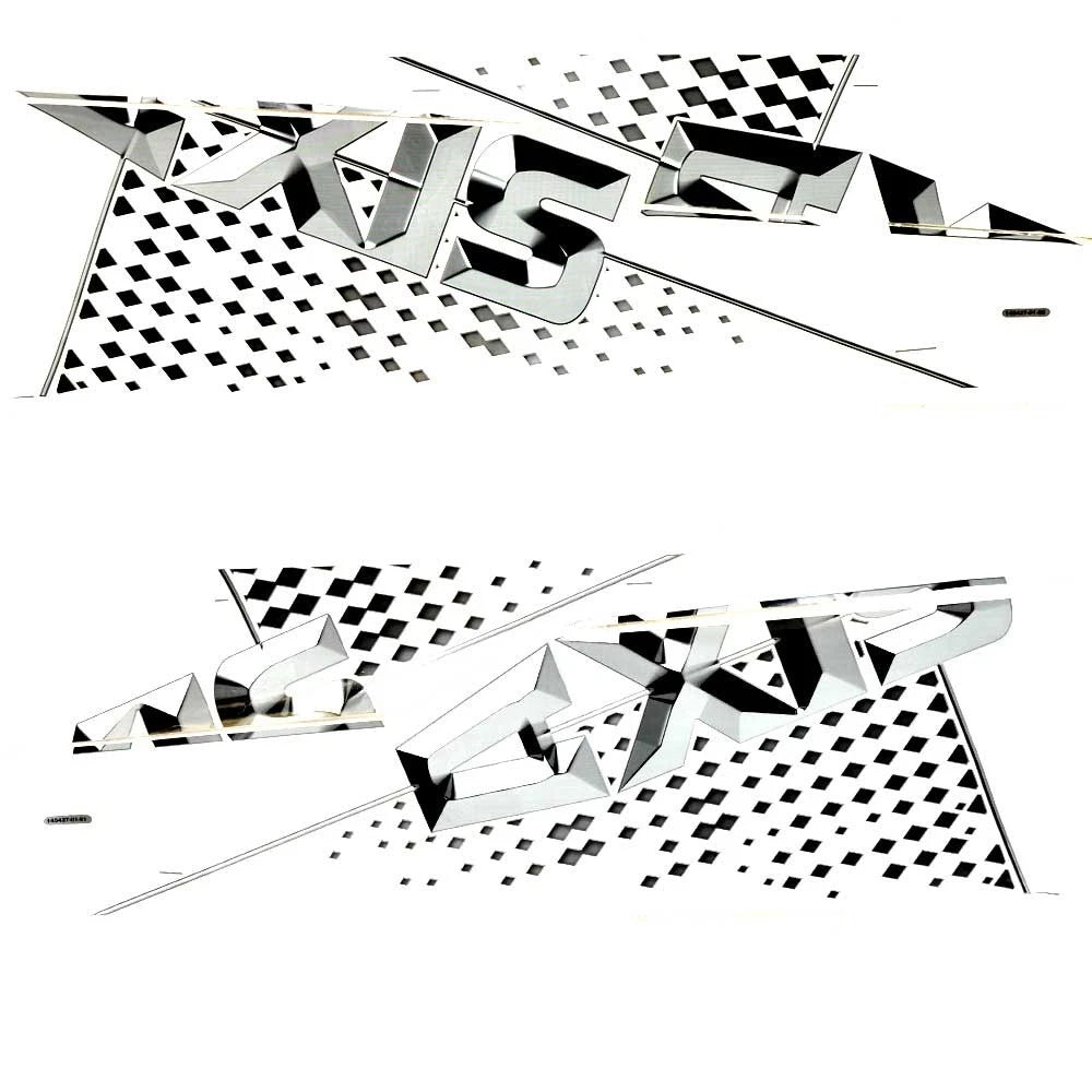 Axis Boat Graphic Decals 145427-01-60 - Black Silver Stickers (2 PC Set)