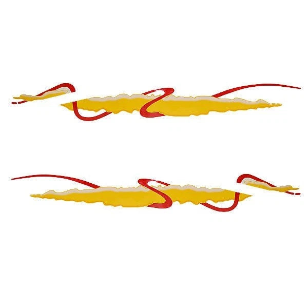 Rinker Boat Graphic Decals - E-Racer Yellow Stickers (set of 2)