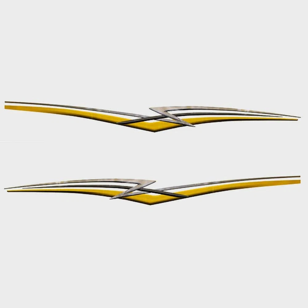 Larson Boat Main Decal 0572971A - Yellow/Black/P Ewter/silver Set of 2