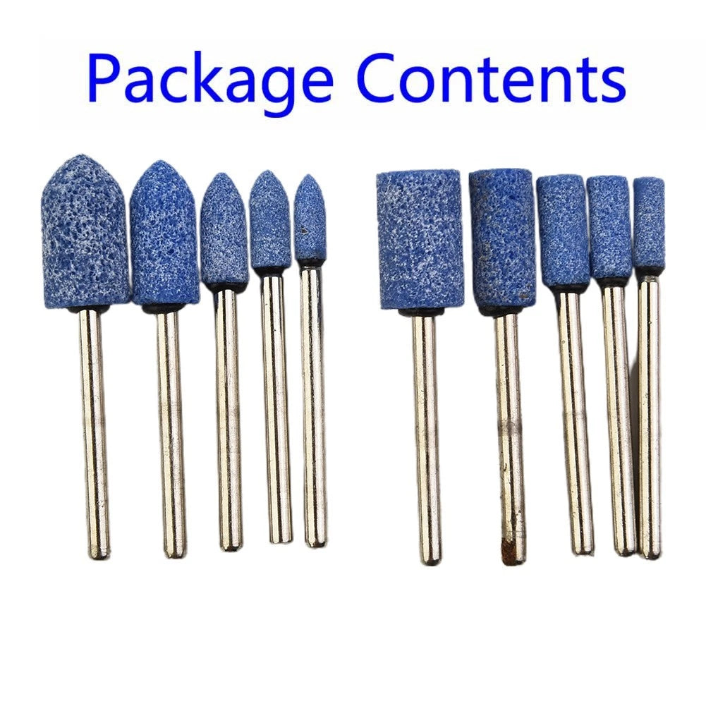 10PC ROTARY TOOL GRINDING STONE SET DIY Crafts Drill Bits for Metal Steel Jade