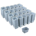 400-Pack - Gray Cage Bowls Made of Durable Plastic for Farm Animals and Pets