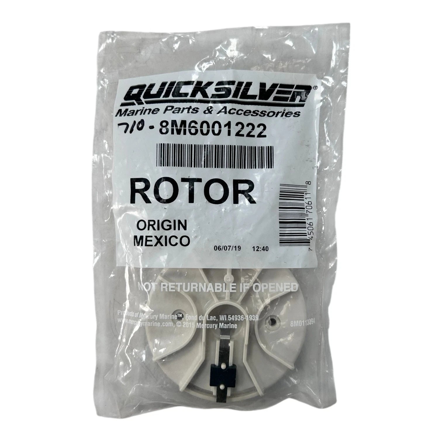 Mercury Quicksilver 8M6001222, Marine Rotor, OEM