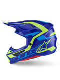 Alpinestars SM7 Deed Helmet Medium Blue/Yellow Fluo Gloss Offroad Motorcycle