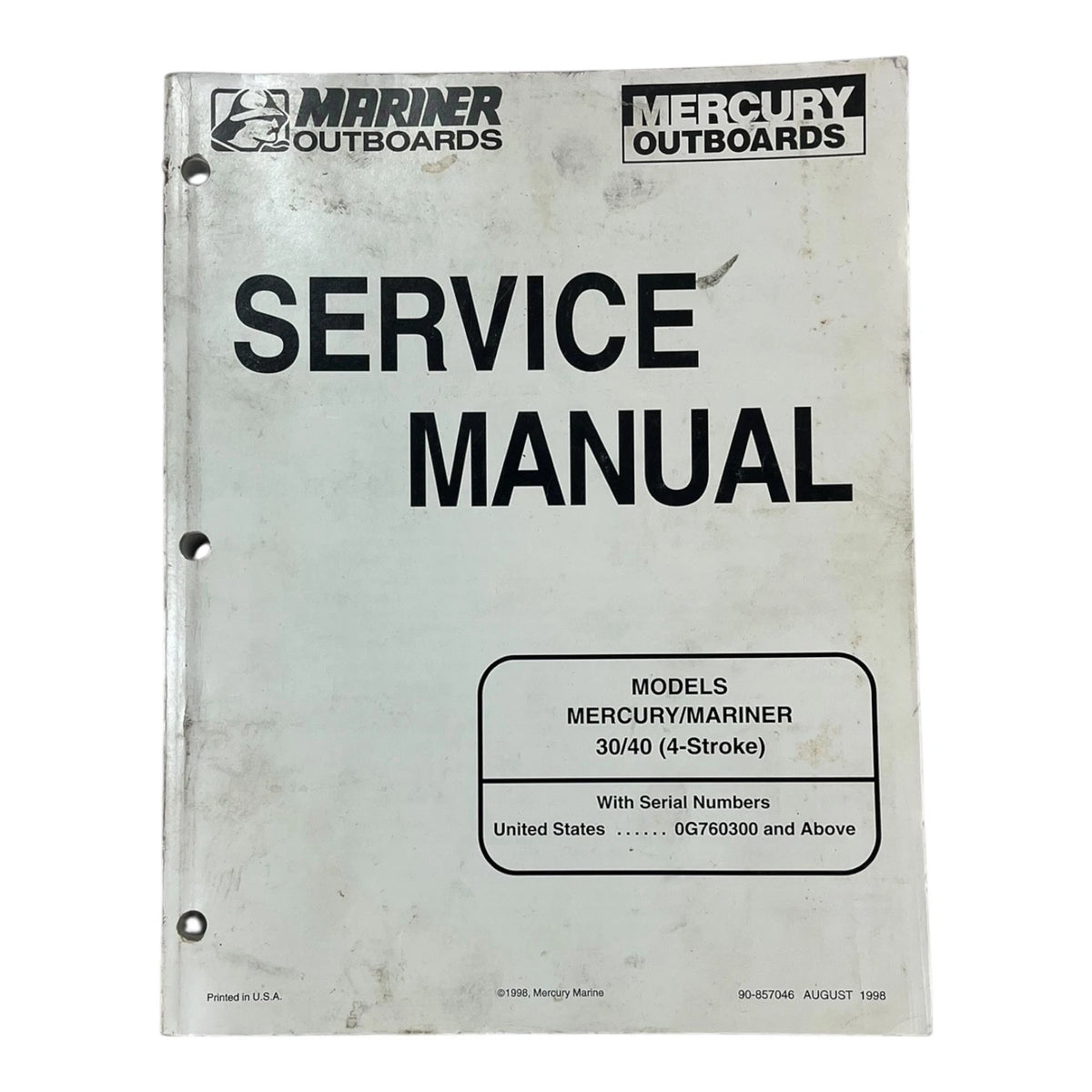 Mercury/Marine R 90-857046, Service Manual, 30/40 FourStroke