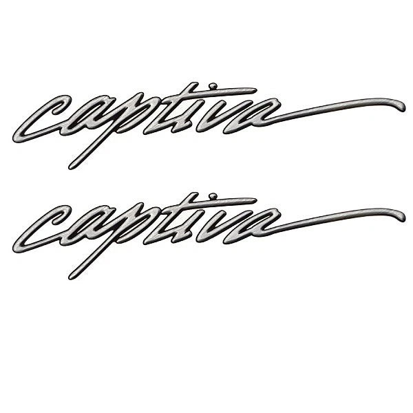 Rinker Boat Brand Decal - Captiva 19 1/4 X 5 1/2 Inch Gray (pair)