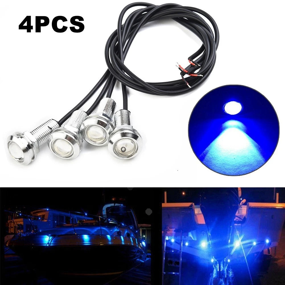 Nighttime Fishing Ambient Light Trailers 12V DC Underwater 3w 4pcs 500 Lm