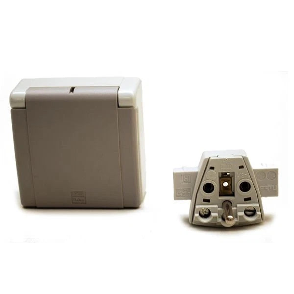 Niko Boat Water Resistant Receptacle - IP55 Type-E Gray