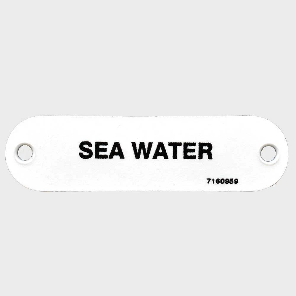 Carver Boat Sea Water Label 7160959 - 2 3/4 Inch White Plastic