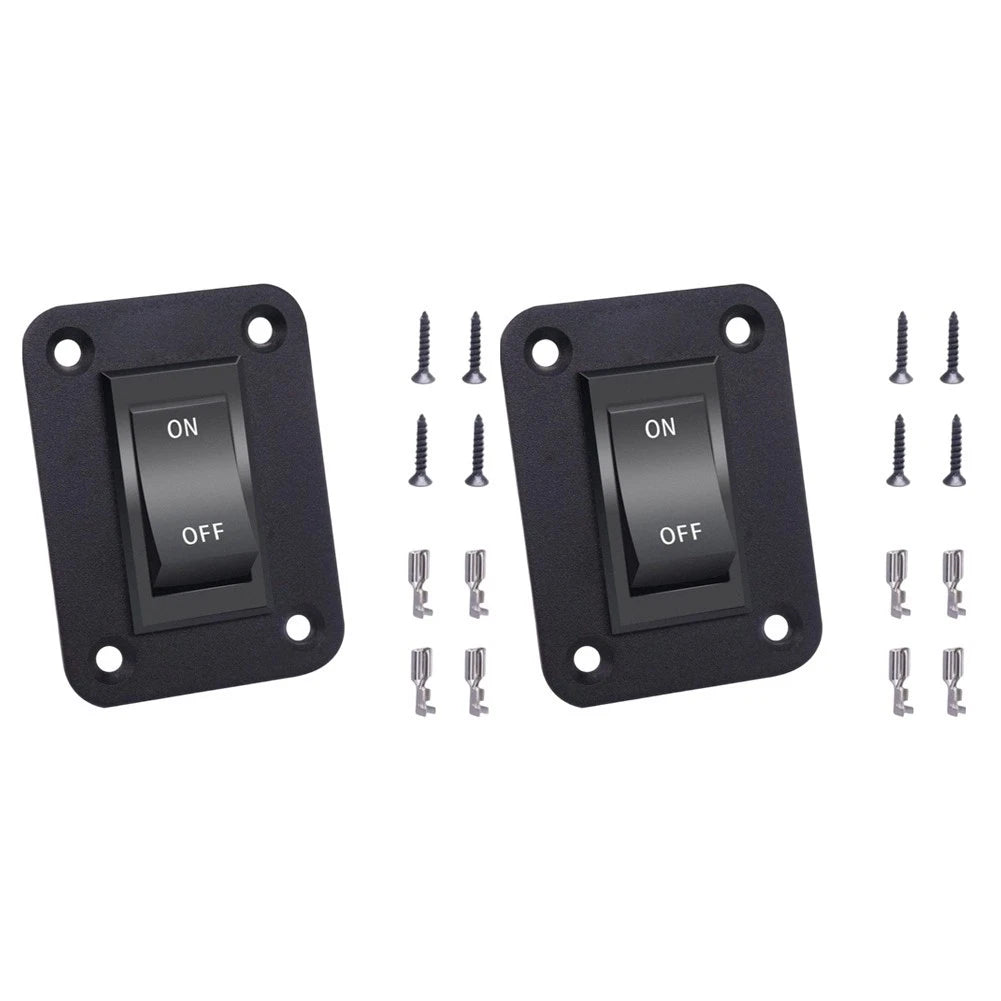 2PCS Black 12V 20A 4-Pin Switch Panel Compatible with for RV Trailer Boat