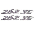 Rinker Boat Brand Decal - 262 SE 9 X 1 1/4 Inch Gray - White (pair)