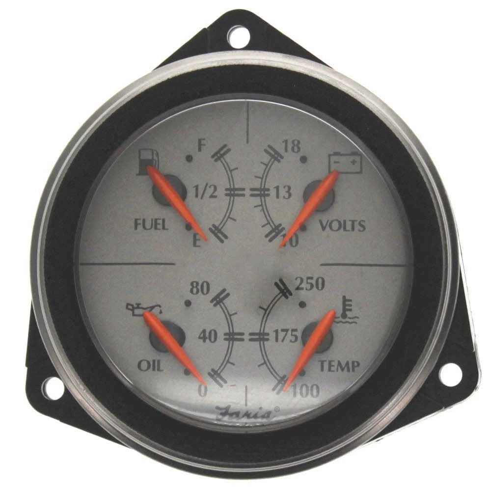 Faria Boat Multifunction Gauge GF0243A - 3 1/4" Inch Black Silver