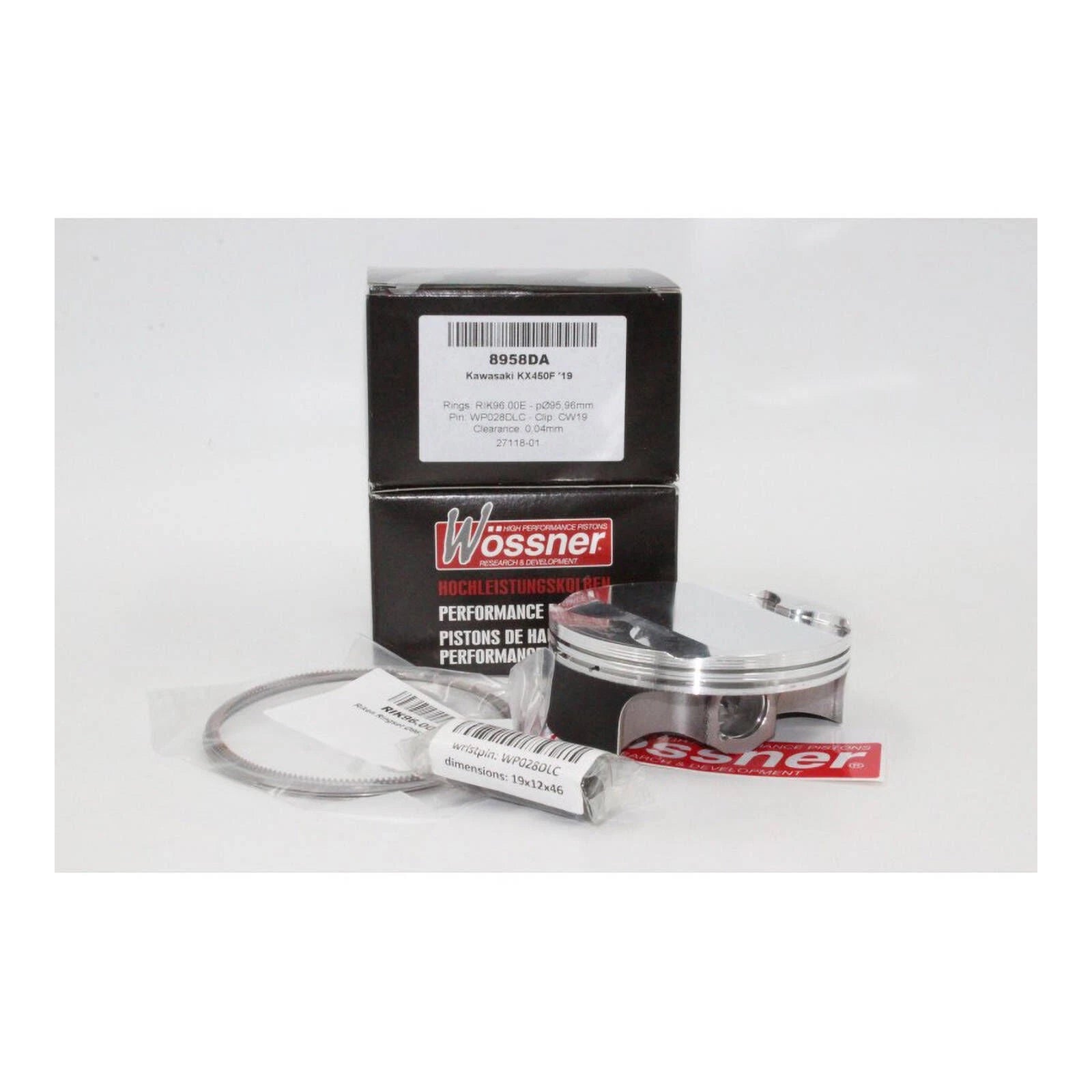 Wossner Piston Kit for Kawasaki KX450F 2019-2023 95.96mm 12.60:1