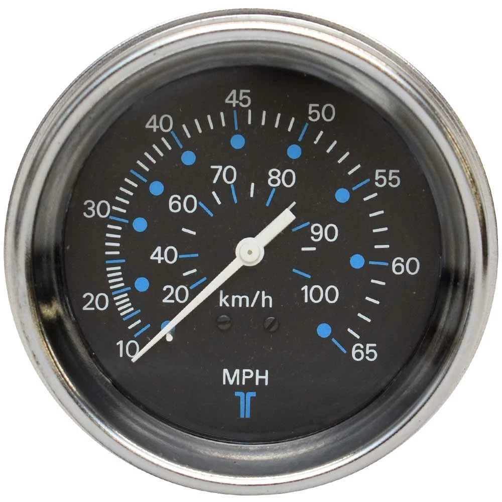 Teleflex Boat Speedometer Gauge 1181776 - 3 1/4 Inch Silver Black