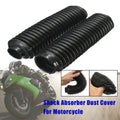 1Pair Black Motorcycle Front Fork Rubber Gaiters Boots for CQR 245x58x39mm