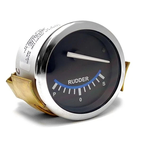 Livorsi Boat Rudder Angle Gauge PRIDBKCH - 2 Inch Silver Black