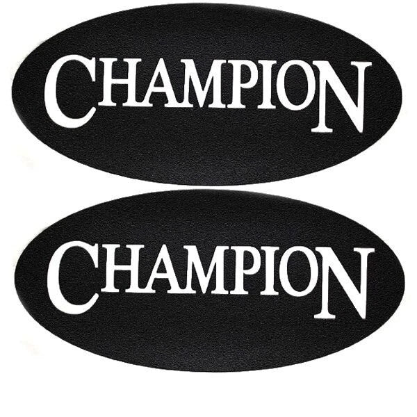 Champion Boat Logo Decals - Black Non-Skid Stickers (pair)