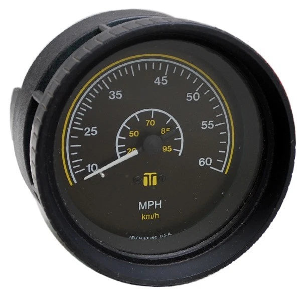 Teleflex Boat Speedometer Gauge 53194 - 3 1/4 Inch Black 60 MPH