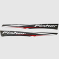 Fisher Boat Hull Decals 142764 - 142763 - Dark Gray Stickers (kit)
