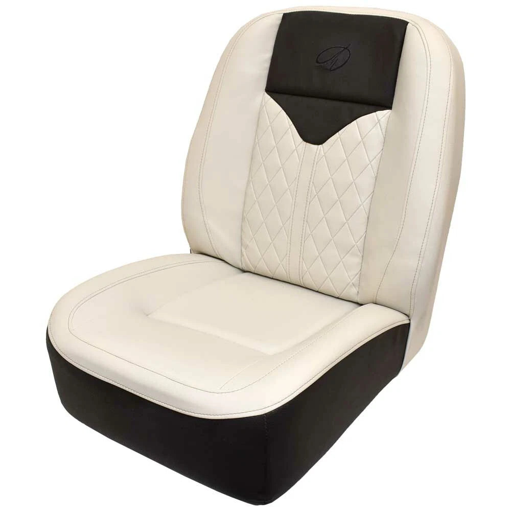 Sailfish Boat Captains Seat - Reclining Off White Brown