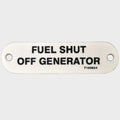 Carver Boat Label Tag 7160924 - Fuel Shut Off Generator Plastic