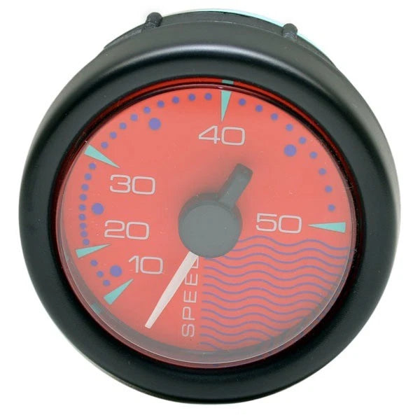 Faria Boat Speedometer Gauge SE9712A - 50 MPH 3 1/4 Inch Black Red
