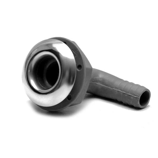 Boat Thru Hull Strainer Fitting - SS - Nylon 5/8 Inch 90 Degree