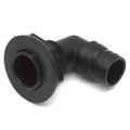 Boat 90 Degree Thru Hull Connector - 1 Inch Black Barbed Plastic
