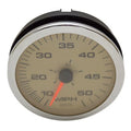 Medallion Boat Speedometer Gauge 64950 - Oversized Tan - Silver