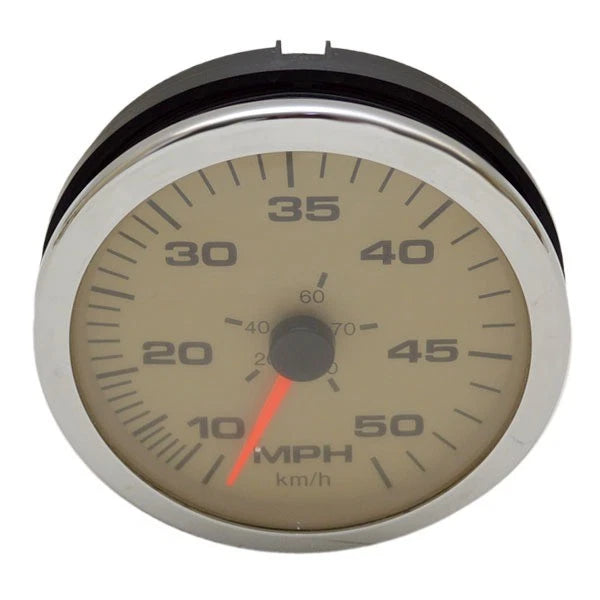 Medallion Boat Speedometer Gauge 64950 - Oversized Tan - Silver