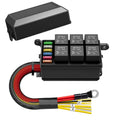 6 Way Pre-Wired Fuse Relay Box 12V for Automotive Marine Boat Electrical System