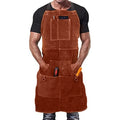 Multipurpose Leather Welding Apron with 6 Pockets for Tools and Accessories