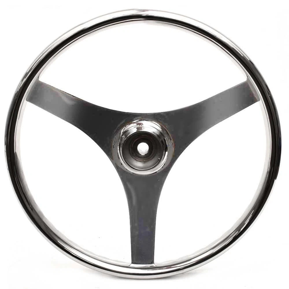 Stainless Boat Steering Wheel - 3 Spoke 15 1/4 Inch