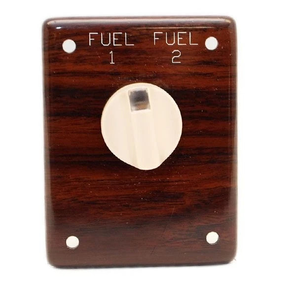 Premiere Pontoon Off/On/On Boat Rotary Switch Panel - Fuel 1-2 Woodgrain