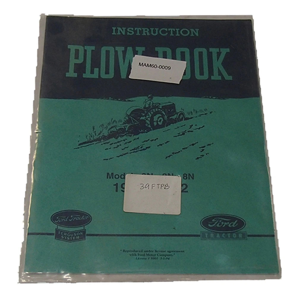 Tractor Plow Book Fits Ford 2N 8N Covers Years 1939 - 1952