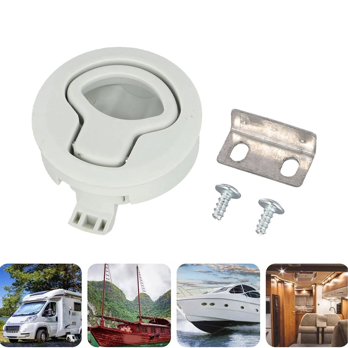 Wear Resistant Flush Pull Latch Marine Deck Hatch Door Accessories White
