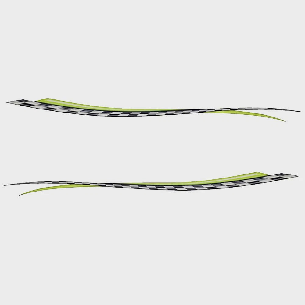 Larson Boat Graphic Decals - Black/White/Gr Een Stickers (set of 2)