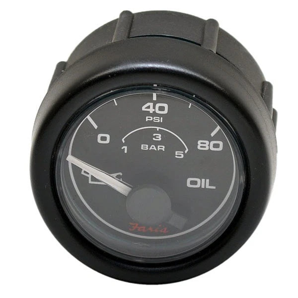 Faria Boat Oil Pressure Gauge GP7003D - 80 PSI 2 Inch Black Bayliner