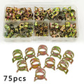 75pcs Motorcycle Spring Clamps Storage Box Fuel Hose Clip Kit Assortment Tools