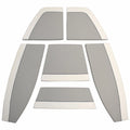 Ranger Boat Bow Deck Seat Cushions - 2660 Bay Gray - White (6 PC)