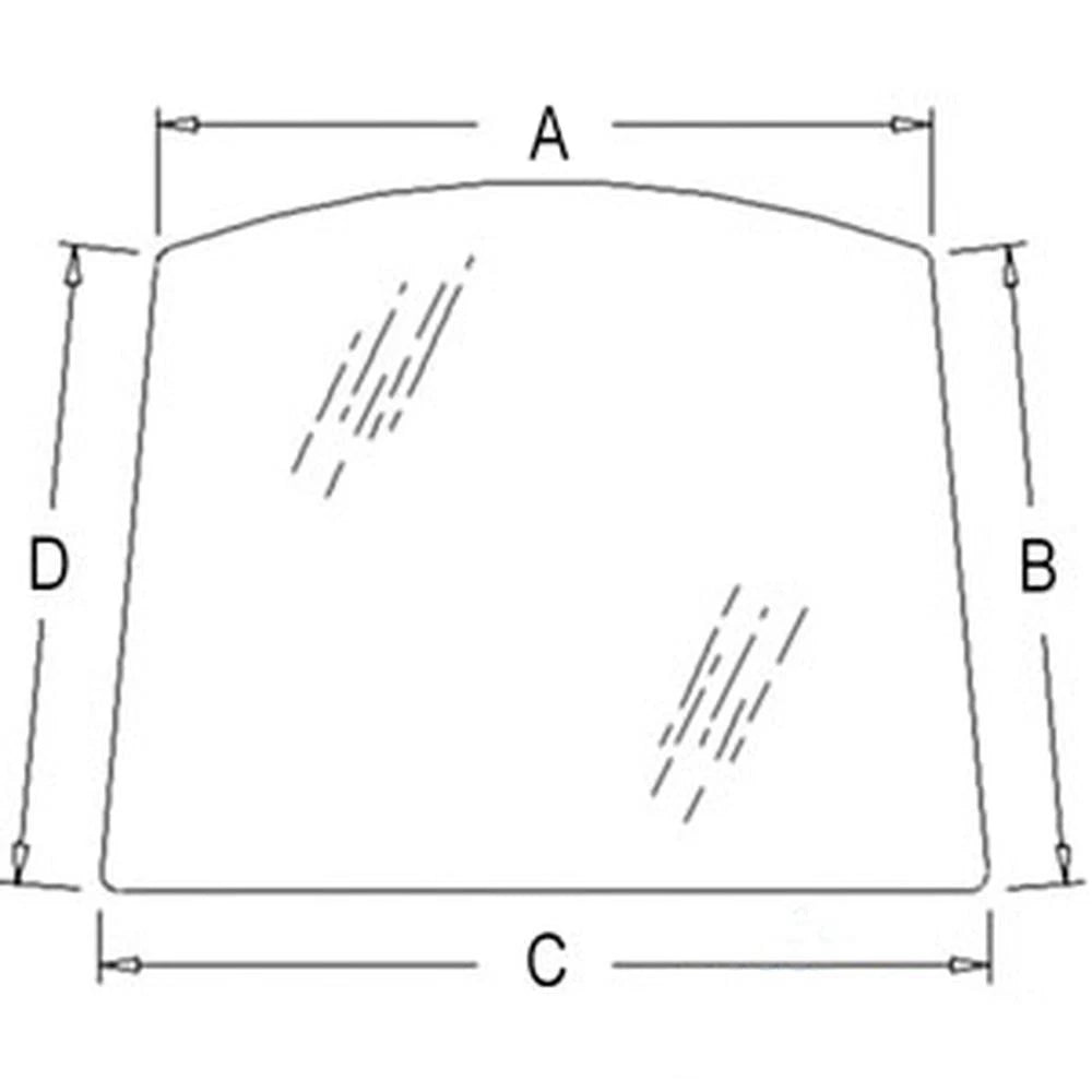 A-3C581-70512 Tinted Upper Windshield Glass - Fits Kubota