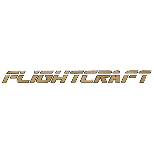 Malibu Boat Raised Decal - Flightcraft 23 3/4 X 2 Inch Gold Charcoal