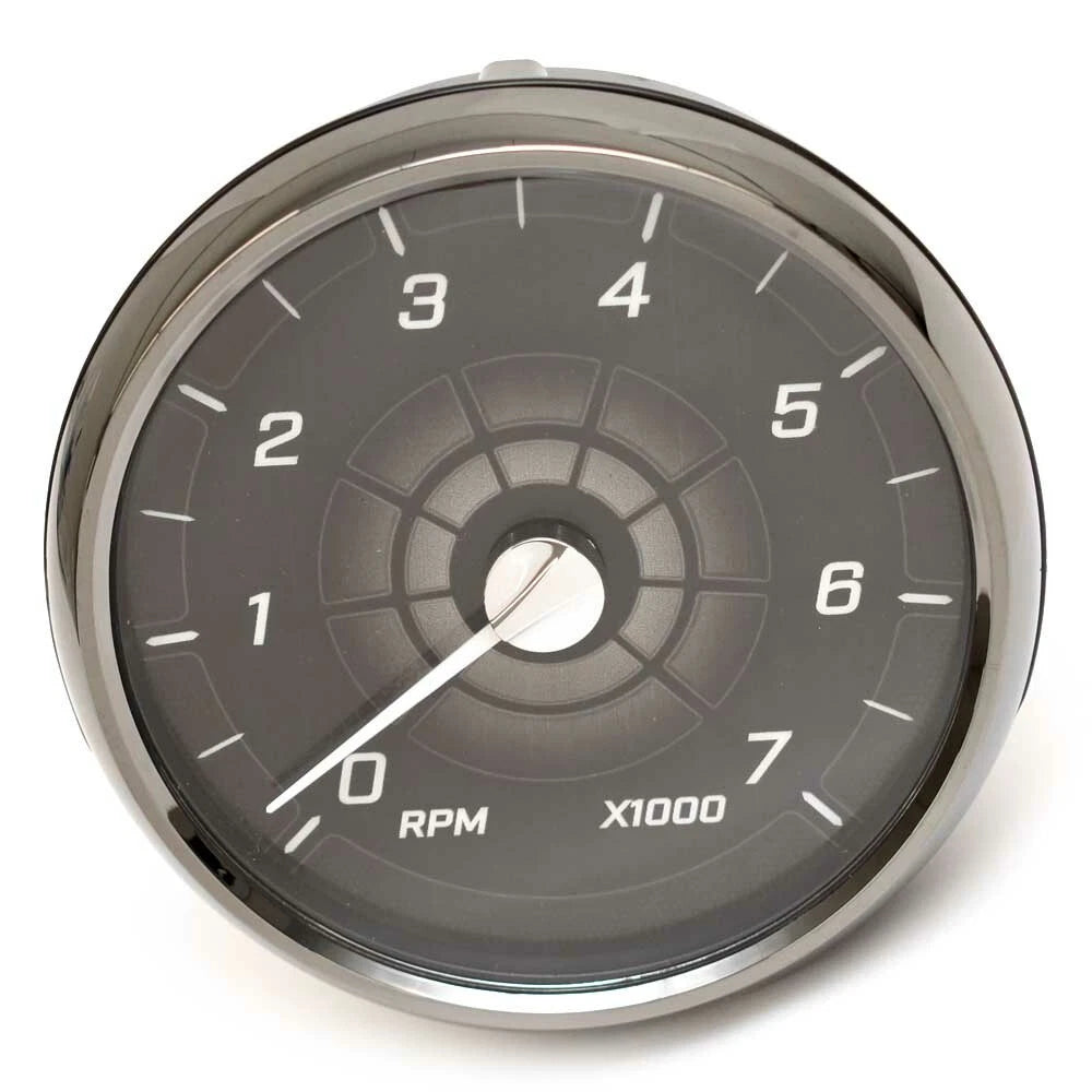 Medallion Boat Tachometer Gauge 8650-00101-29 - Oversized Silver Black