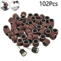 100Pcs 1/2 80 Grit Sanding Drum Bands Sleeves with 2 Mandrels for Rotary Tool