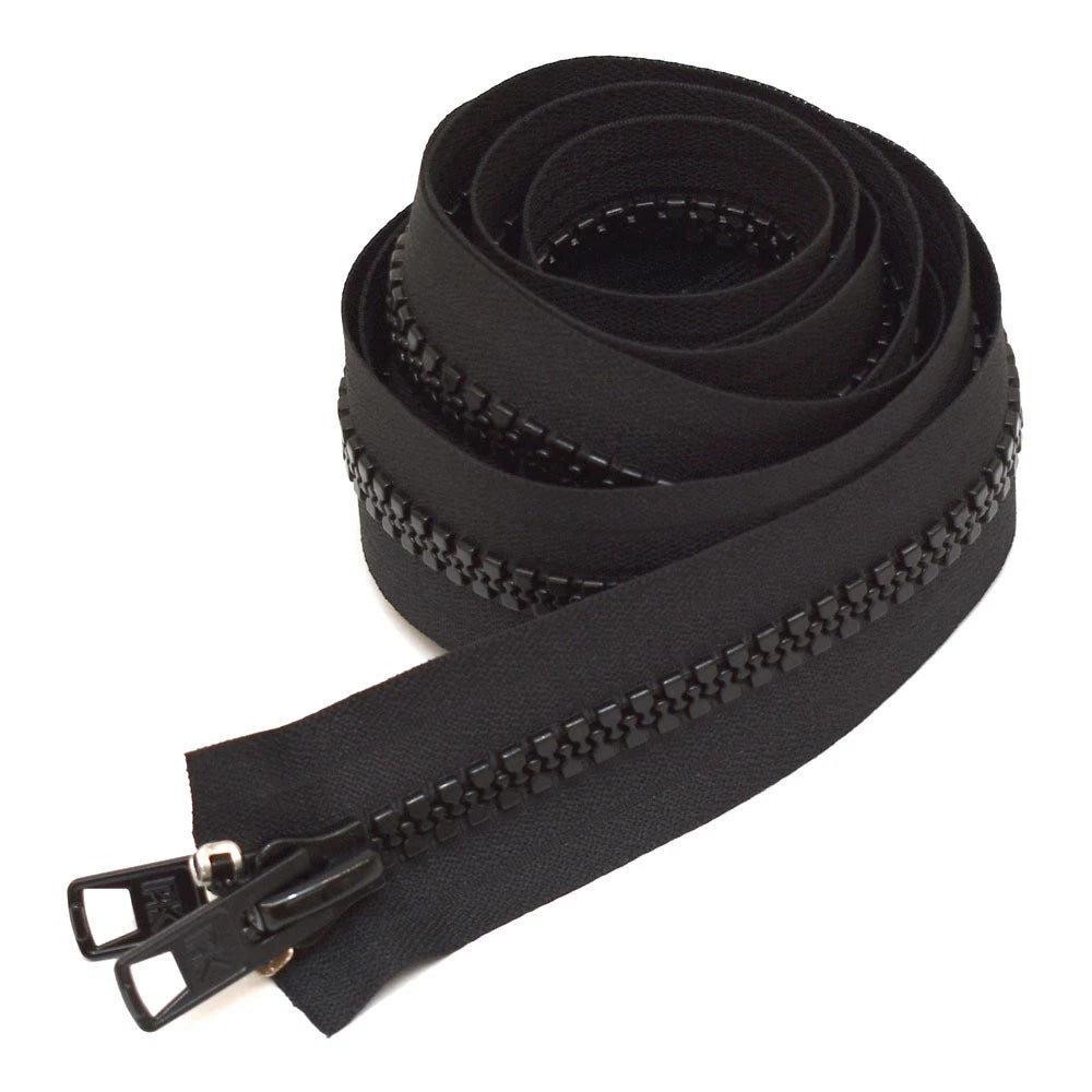 Boat Separating Double Side Zipper - 84 Inch # 10 Duo Zip Black