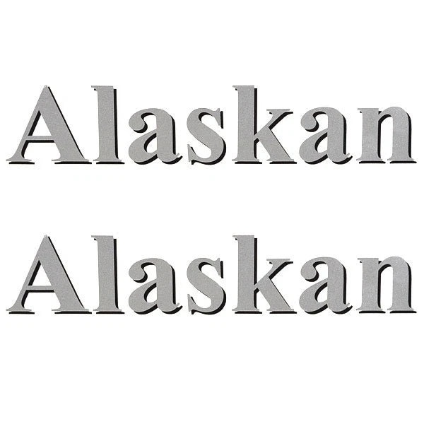 Lund Boat Model Decals - Alaskan Silver Stickers (pair)
