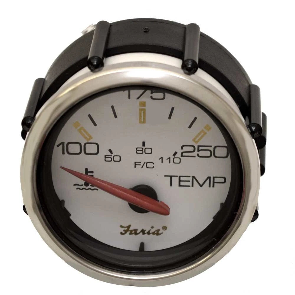 Faria Boat Temperature Gauge GP5803A - 2 Inch Silver White