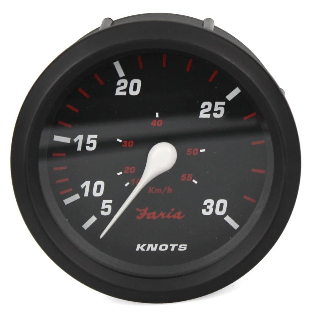 Faria Boat Speedometer Gauge SE9783C - Professional Red 3 1/4 Inch