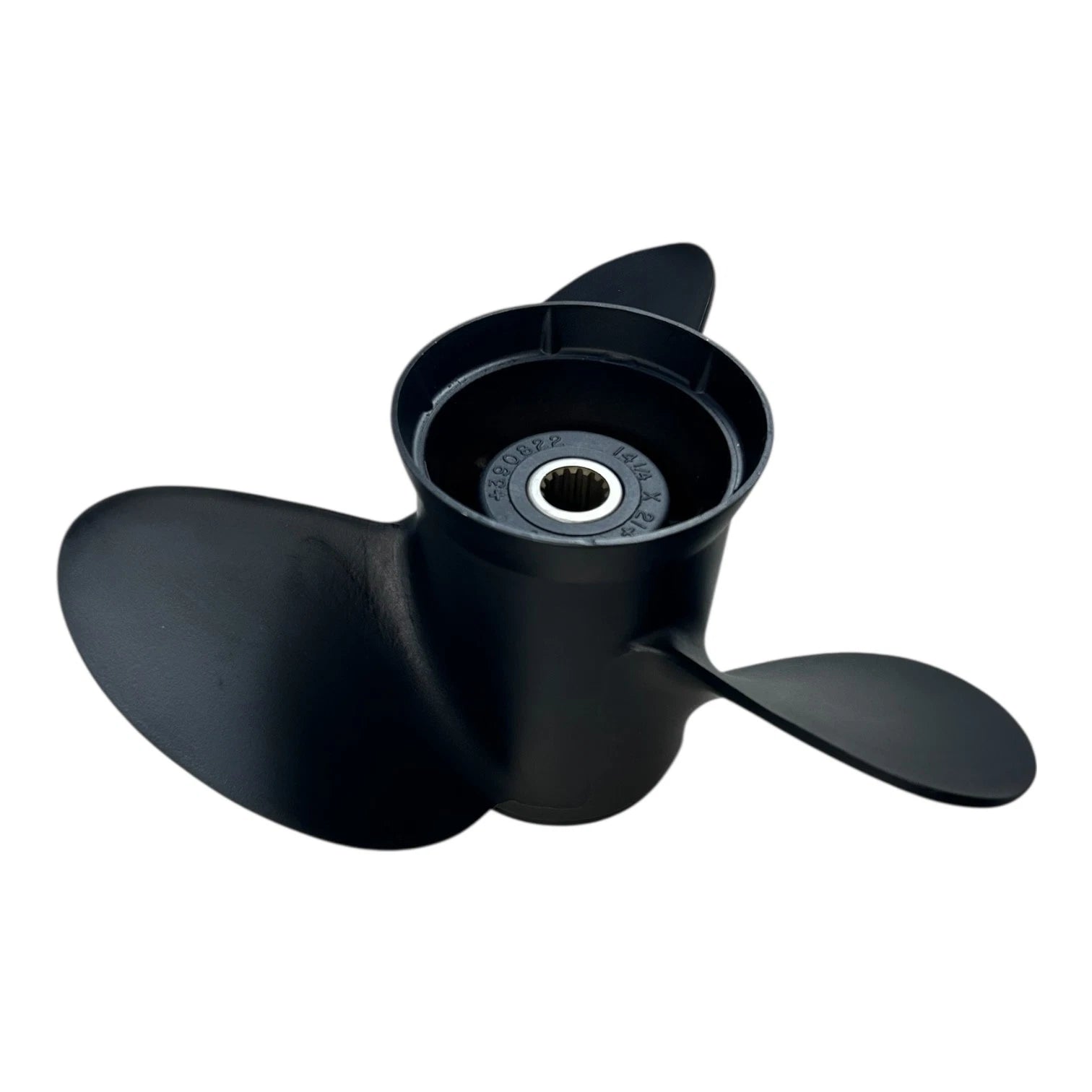 OMC Evinrude Johnson 3 X 14 1/4 X 21, Black SS Propeller, 390822 - LH